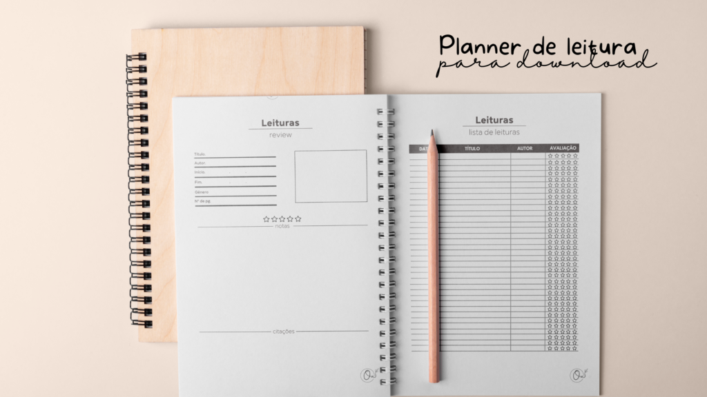 Planner leitura para resgatar o hábitos de ler.