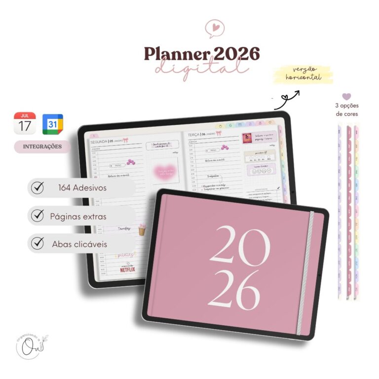 Arquivo de Planner Digital 2026 - Organizando a Vida