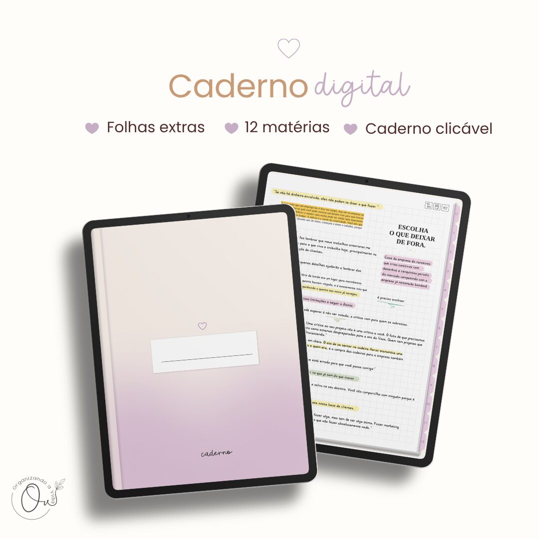 Caderno Digital - Sweet Pink